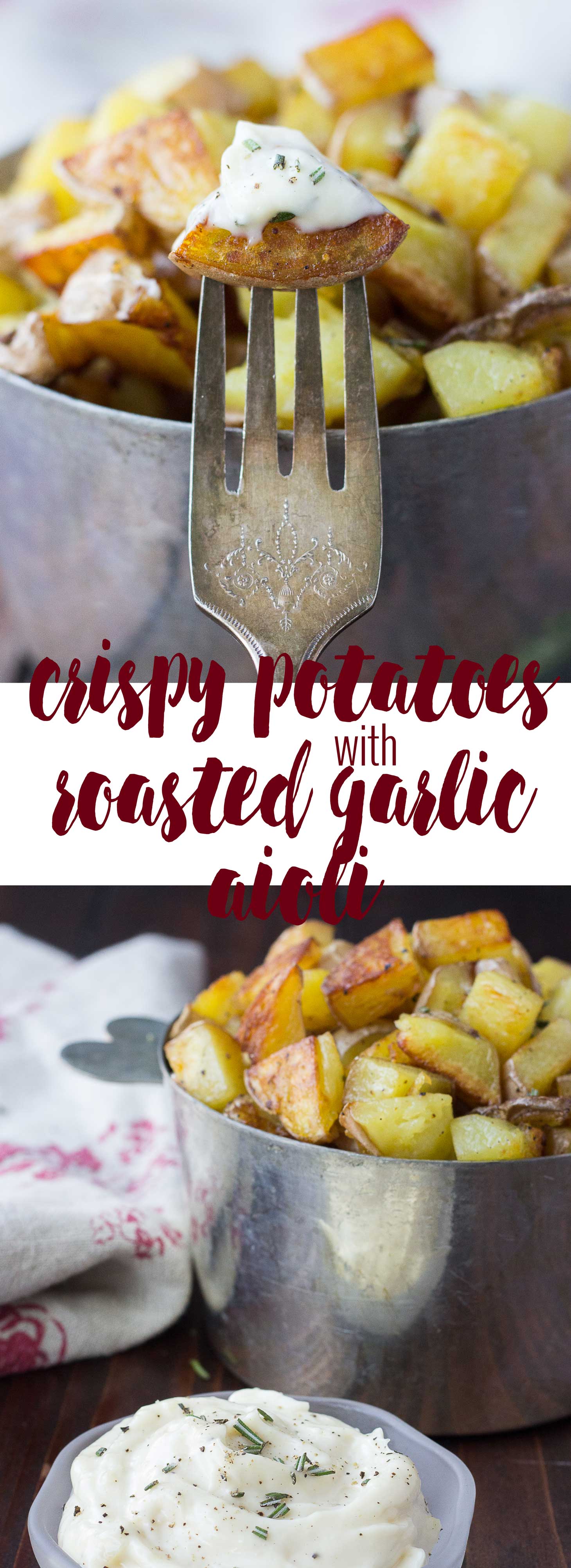 Crispy Potatoes with Roasted Garlic Aioli Fork in the Kitchen