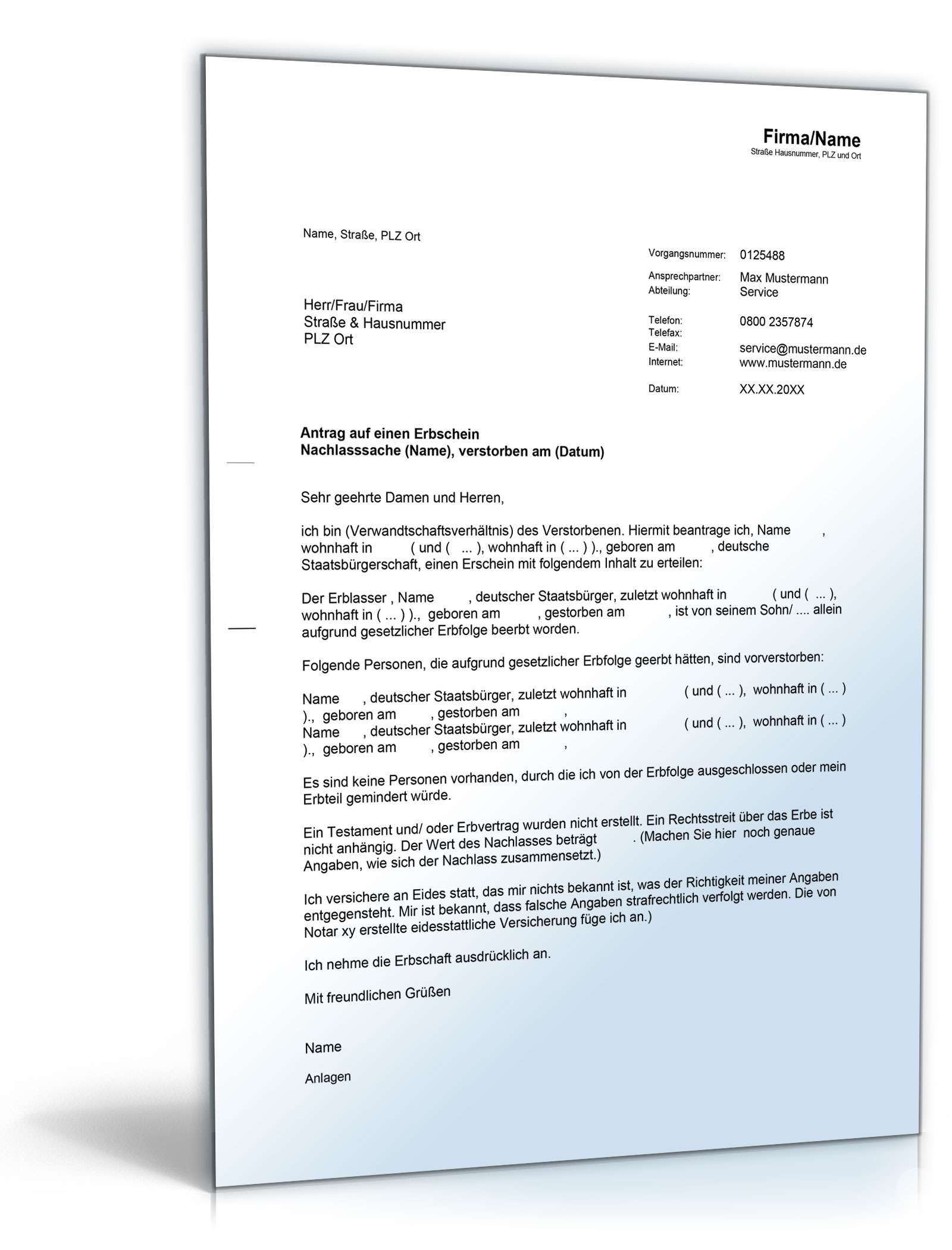 Stellen sie einen antrag auf änderung prüft das finanzamt nur punktuell die von ihnen angegebenen fehler. Erbschein Unrichtig Diese Schritte Mussen Sie Unternehmen