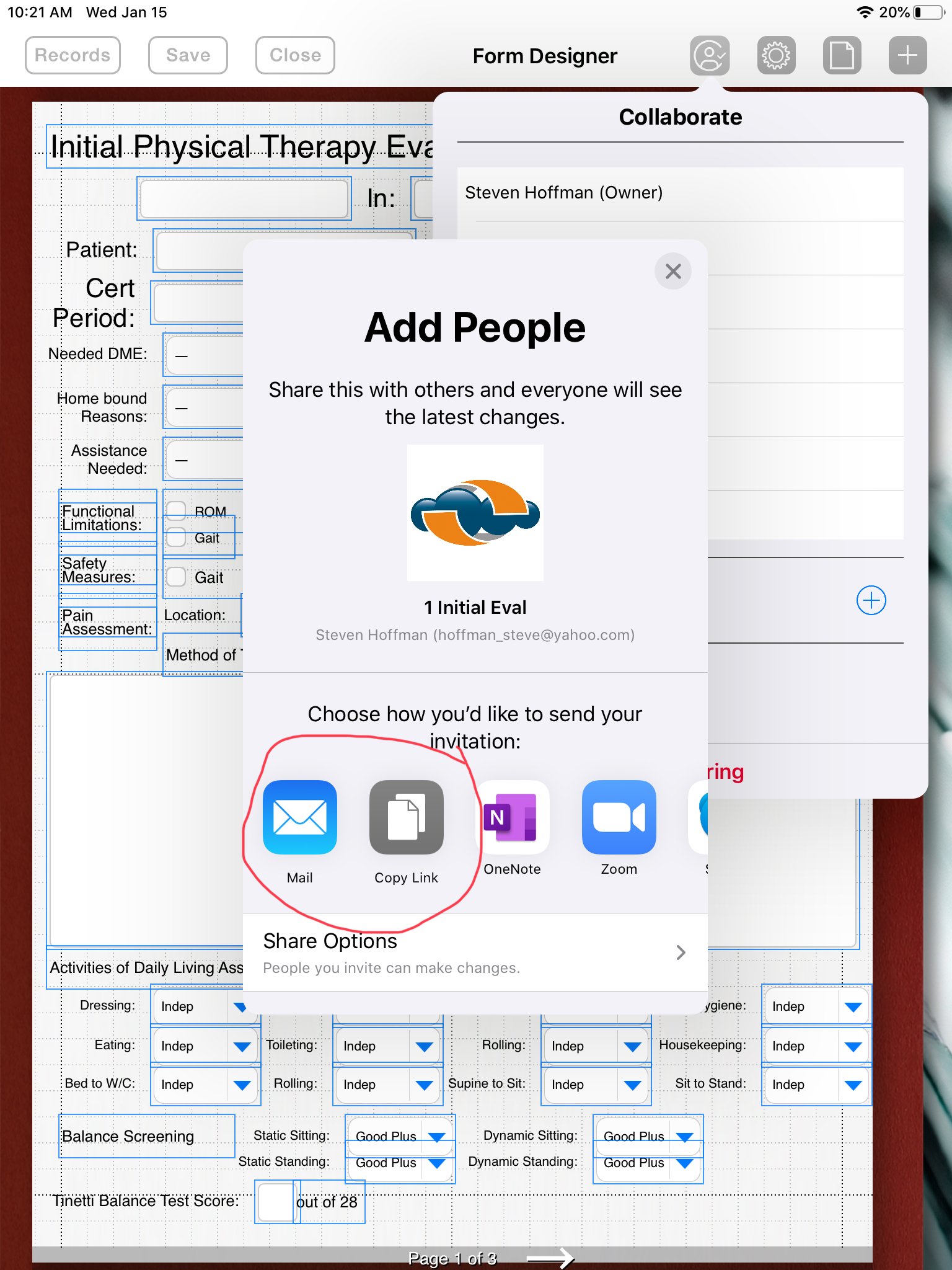 iCloud Form Connections