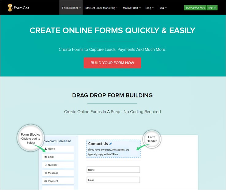 5 Tools To Create Forms [Sell Products & Services] FormGet