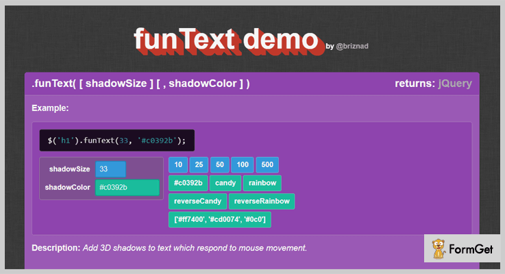 5+ jQuery Text Shadow Plugins (Free and Paid) FormGet