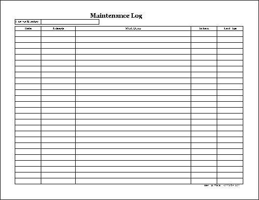 Free Easy-Copy Simple Automotive Maintenance Log (Wide) from Formville
