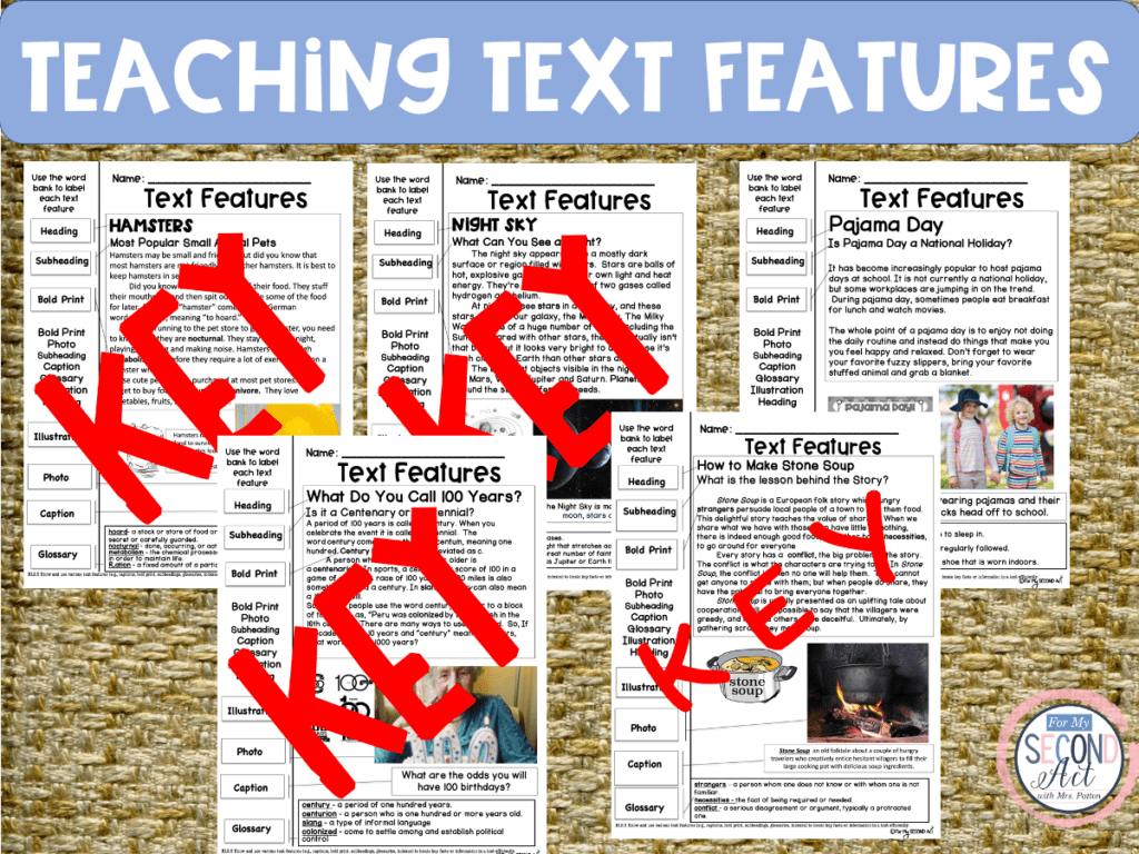 What are Text Features Examples? - For My Second Act