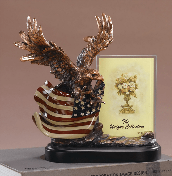 EAGLE FRAME WITH FLAG 10" Fort America