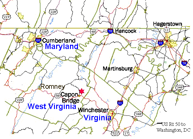 Romney West Virginia Map Directions To Ft. Edwards