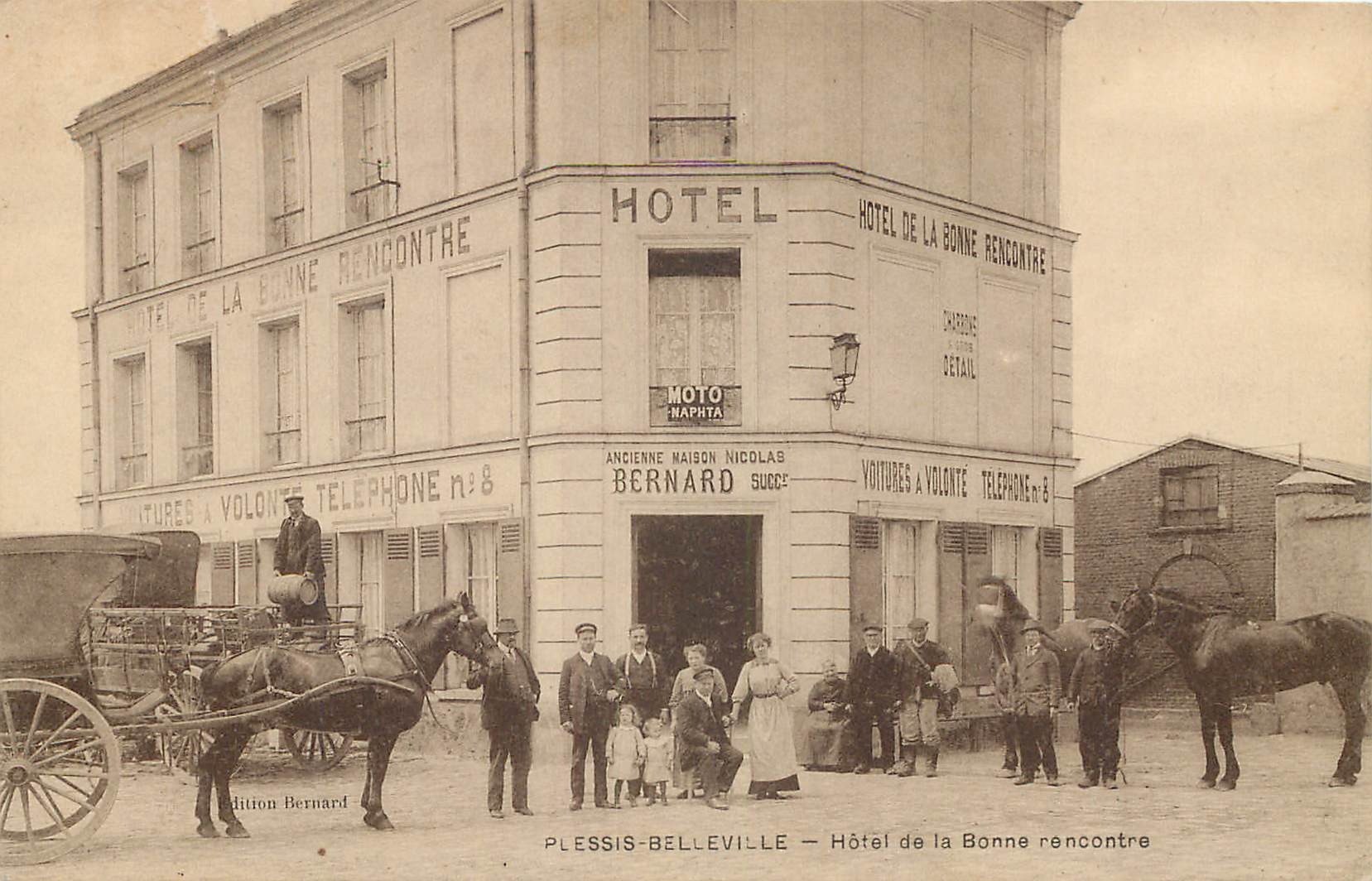 60 PLESSISBELLEVILLE. Hôtel de la Bonne Rencontre "BERNARD" attelage