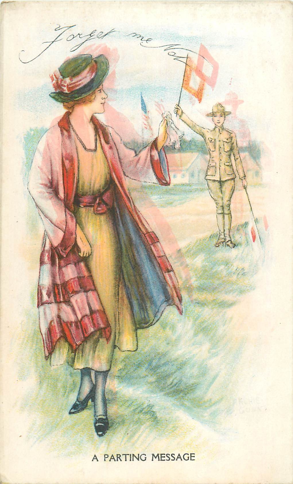 Illustrateur Archie GUNN. A parting message me not...