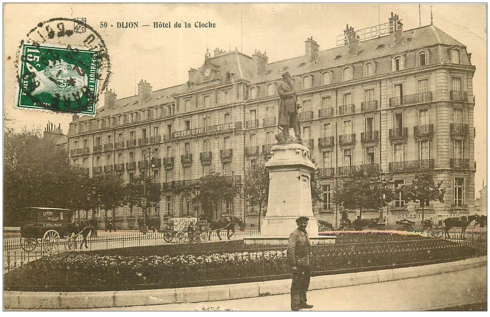 21 DIJON. Hôtel de la Cloche 1926. Fiacre de livraison "" Ferme de