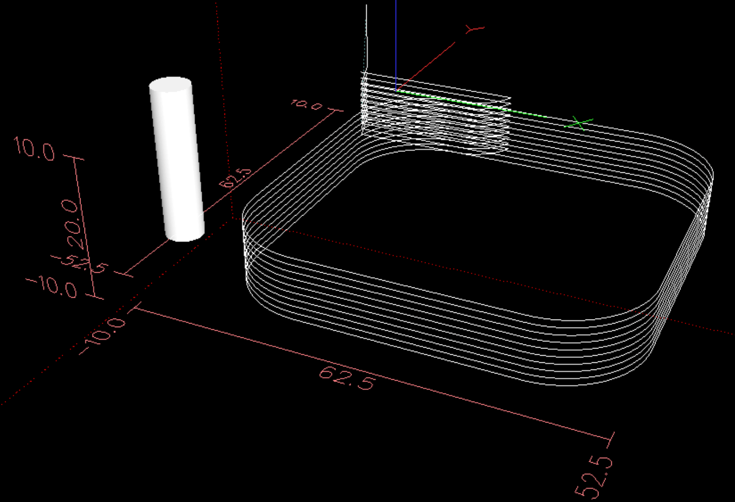 Rectangle with Chamfer/Radius and Z step down LinuxCNC