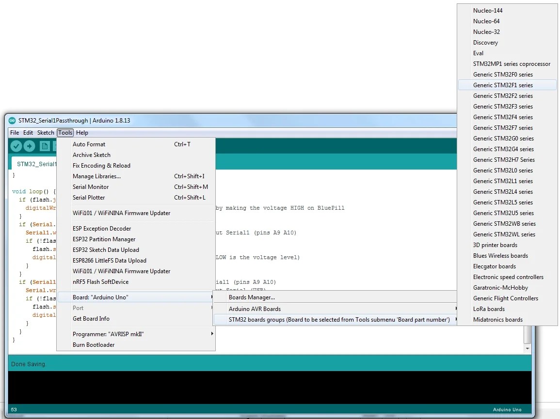 BluePill (SMT32) programming with Arduino A USB to Serial Converter