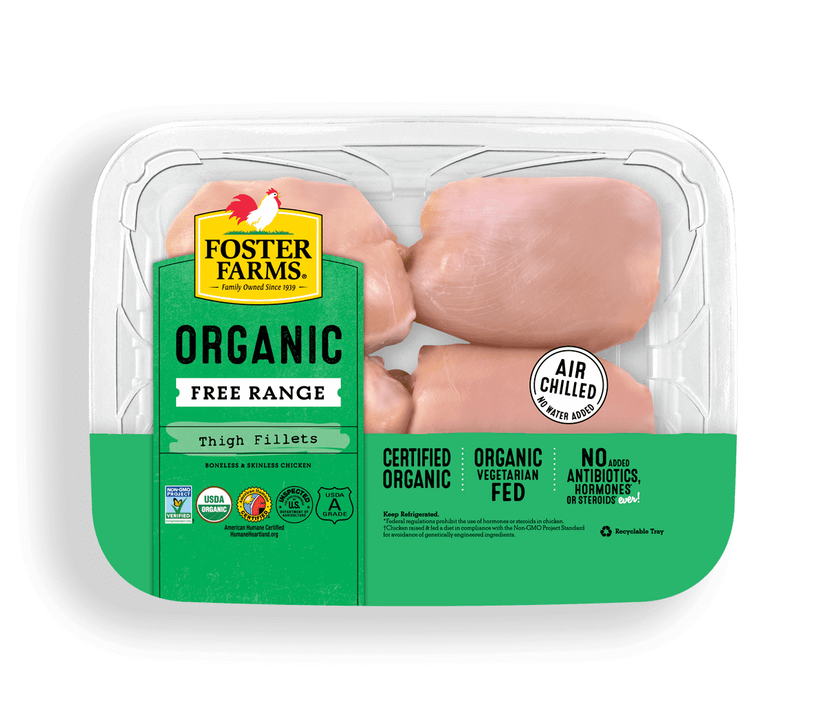 Organic Boneless Skinless Chicken Thigh Fillets Products Foster Farms