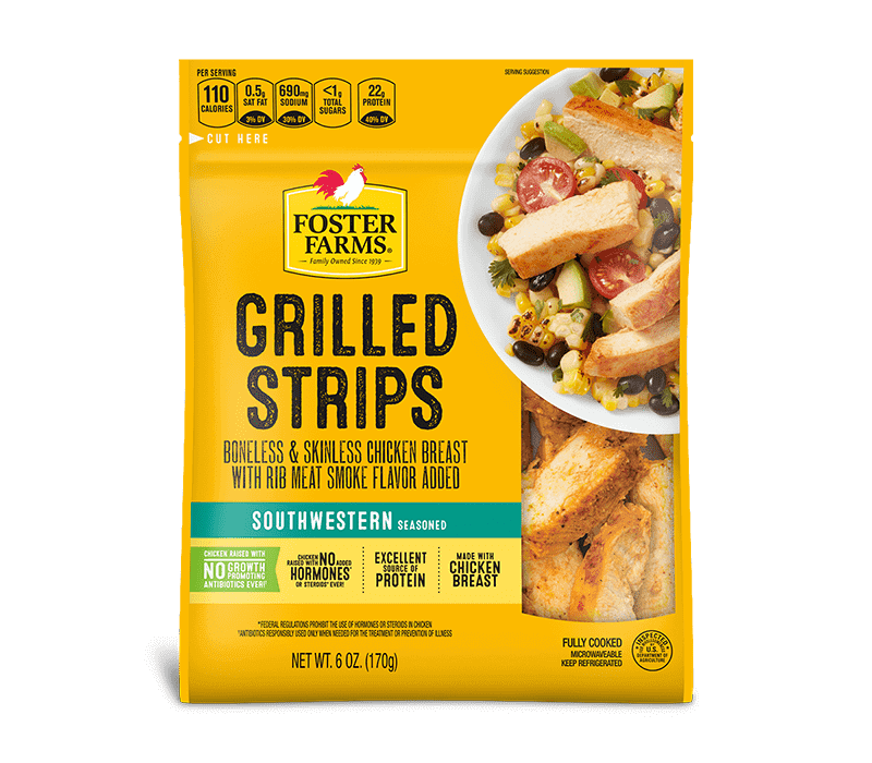 Chicken strips and shredded chicken Products Foster Farms