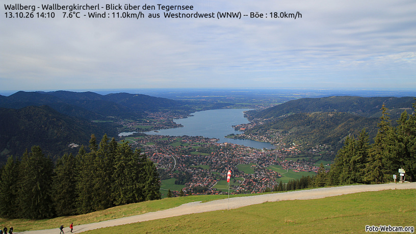 Wallberg Wallbergkircherl Blick über den Tegernsee Tegernseer Tal Webcam