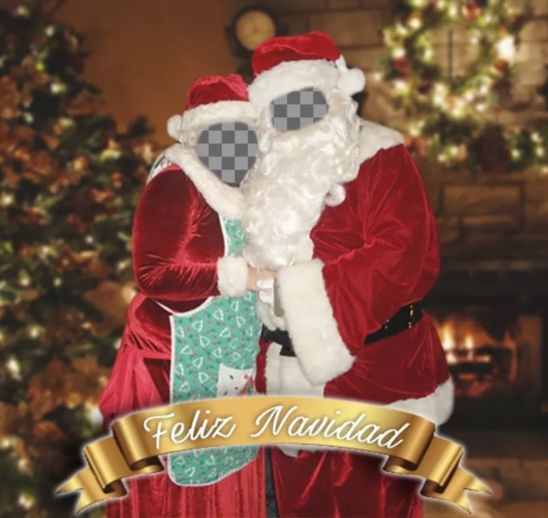 Fotomontaggio di costume di Babbo Natale per natale Fotoeffetti