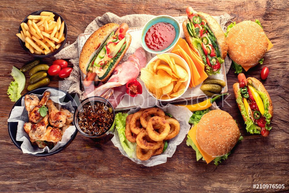 Fotomural Comida americana. Comida rápida Fotomurales