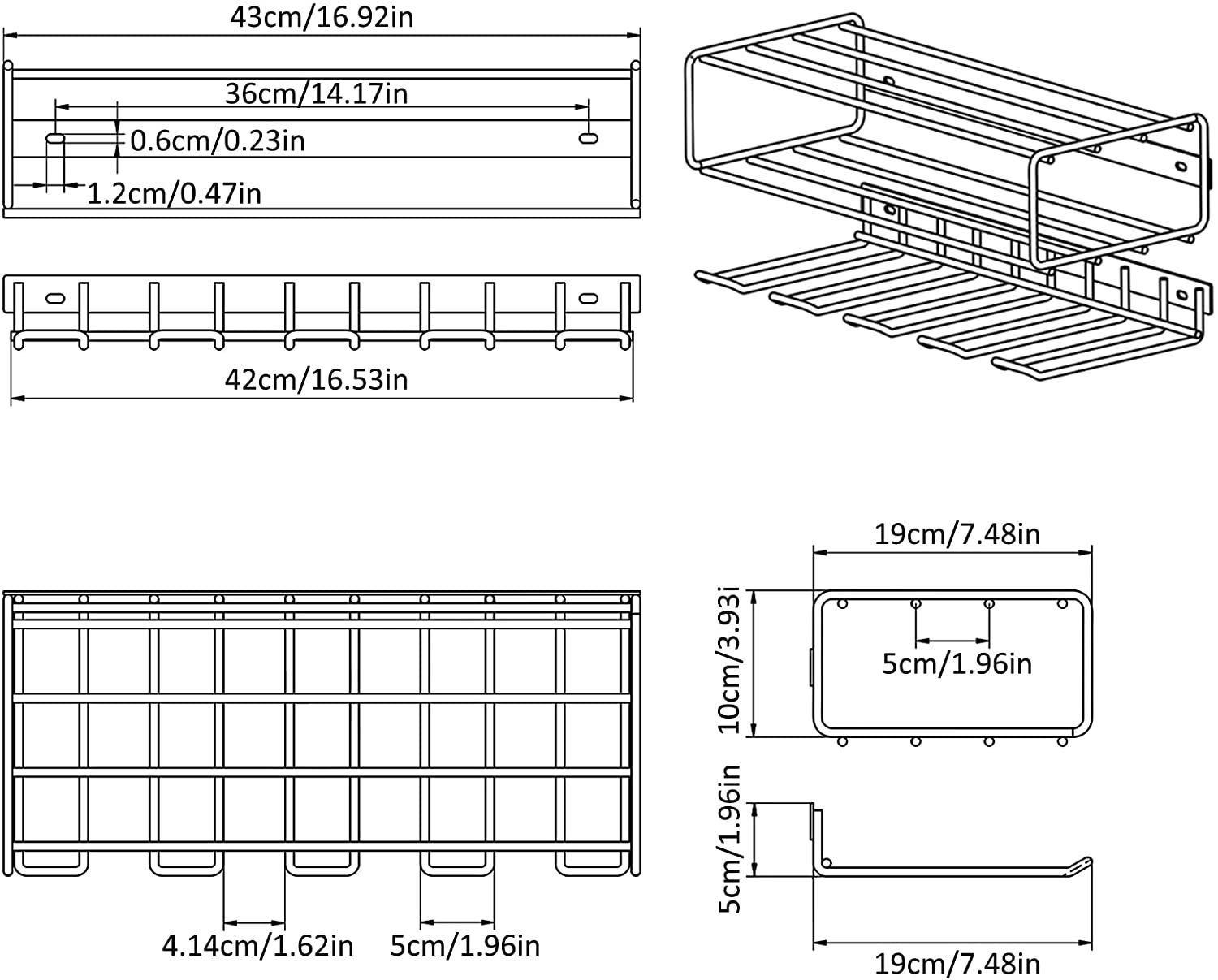 Tool Rack Wall Mounted Garage Tool Storage Rack FOXWOLL