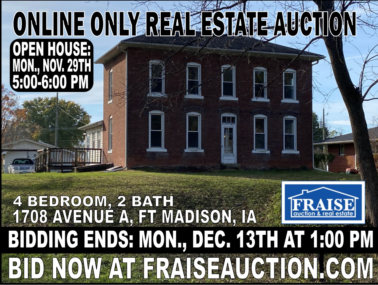 Fort Madison, IA Real Estate Auction Fraise Auction & Real Estate