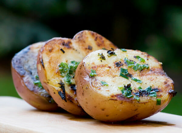 grilled chive potatoes