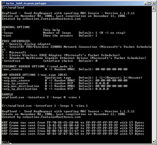 Outil d'attaque par saturation de requete ARP(05)