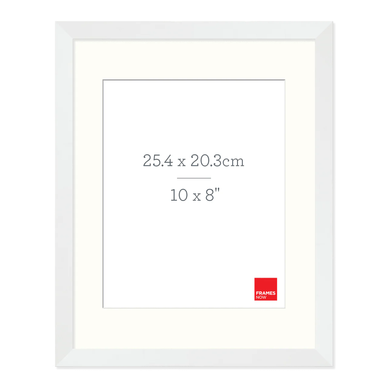 Premium Matte White Box Picture Frame with Matboard for 25.4 x 20.3cm