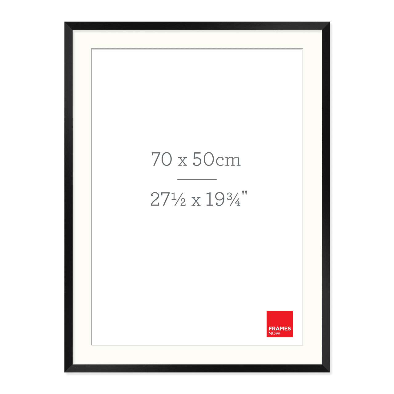 Premium Matte Black Box Picture Frame with Matboard for 70 x 50cm Artw