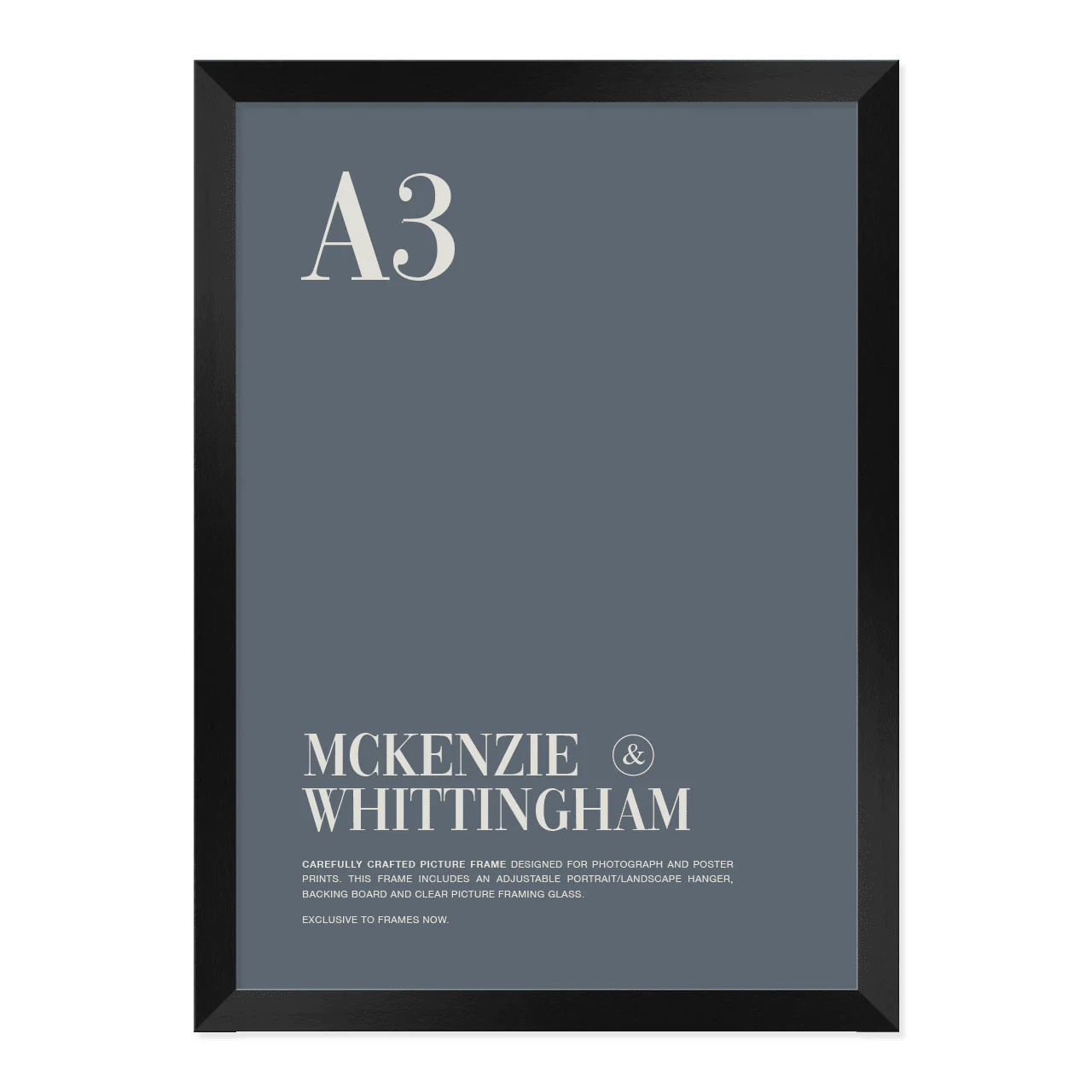 McKenzie & Whittingham Matte Black Picture Frame for A3 Artwork