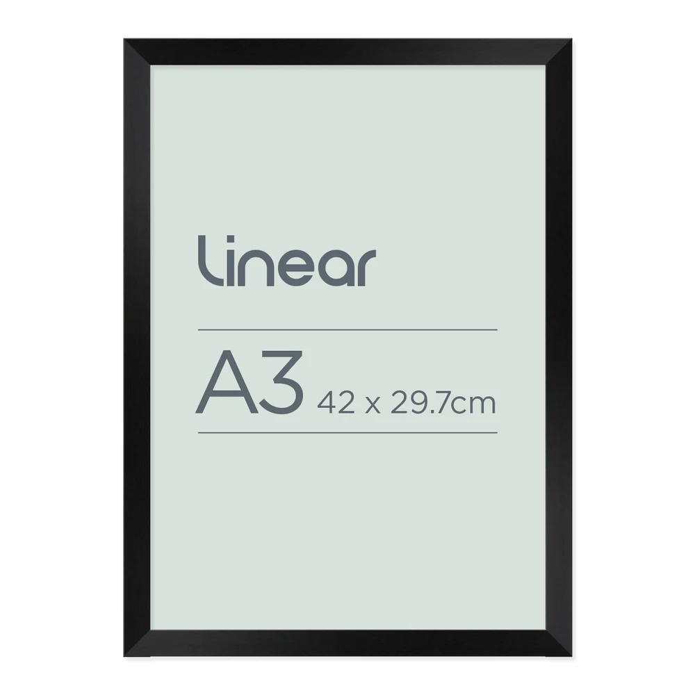 Linear Matte Black Picture Frame for A3 Artwork Frames Now