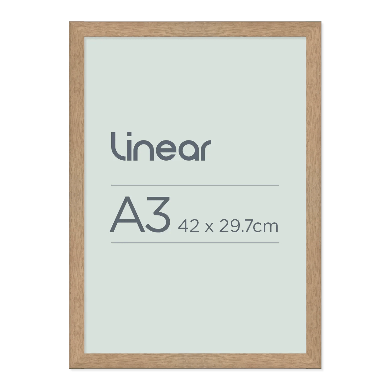 Linear Natural Oak Finish Picture Frame for A3 Artwork Frames Now