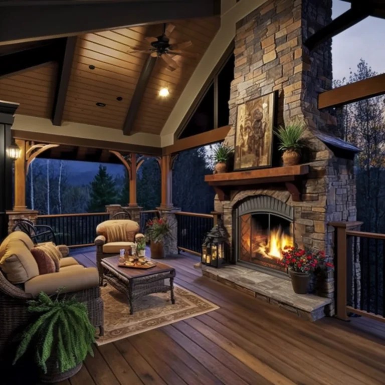 Covered deck with fireplace how to make one [2023]