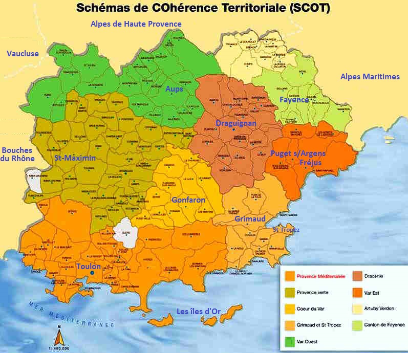 Carte Cotiere Var département du Var