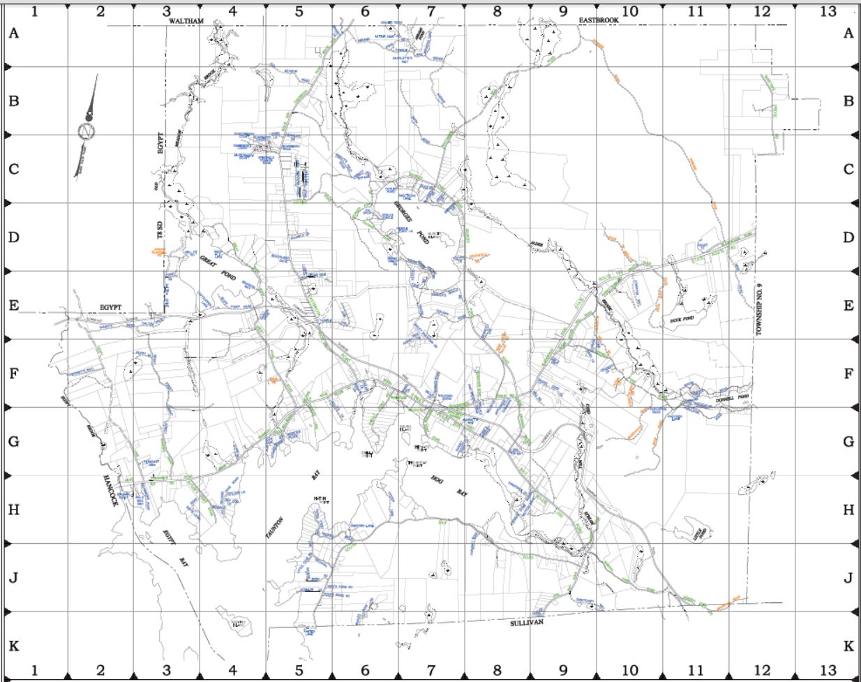 Franklin Road Name Map Town of Franklin, Maine
