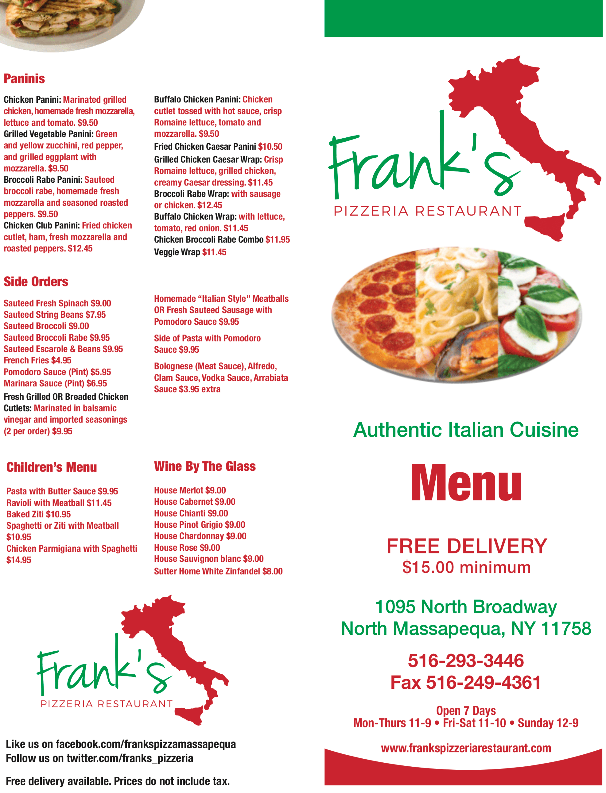 Takeout Franks Italian Pizzeria & Restaurant