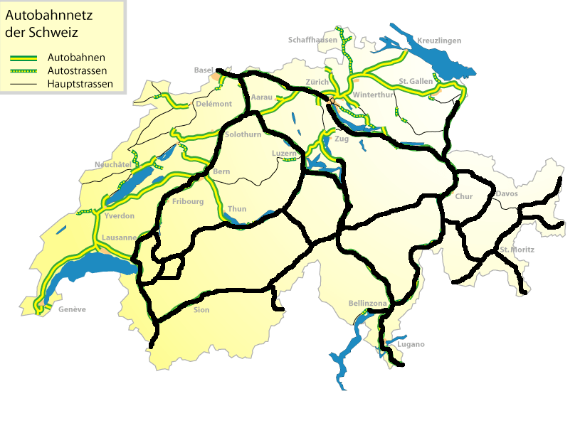 Tunnels Zwitserland Kaart [CH] Waar heb jij gereden in Zwitserland? Wegenforum
