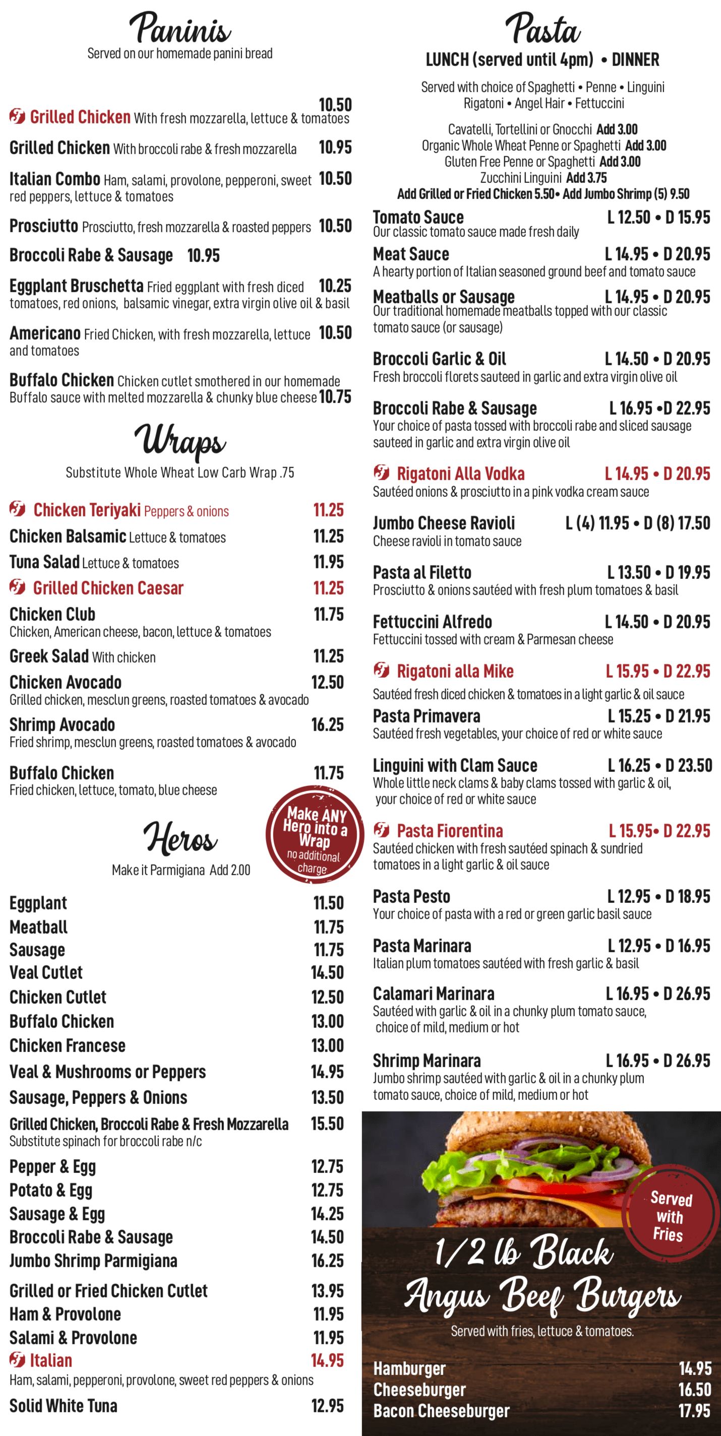 Menu Frantoni's Pizzeria & Restaurant The Very Best!