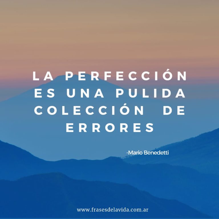 La perfección es una pulida colección de errores Frases de la vida