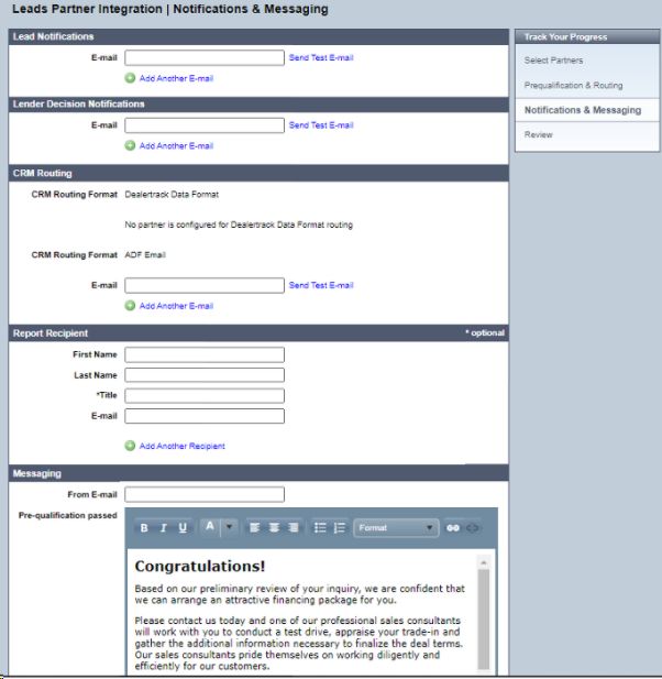 Sales > SJ Financing Providers > Dealertrack