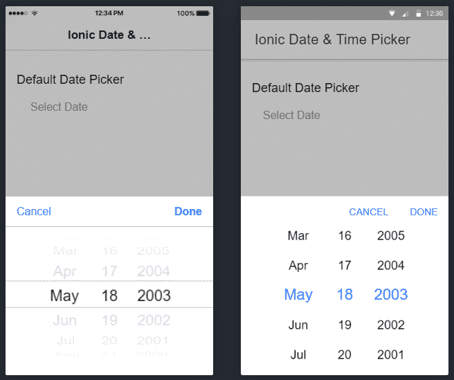 Ionic 5 Datepicker & Timepicker using Ionic UI Components Tutorial with