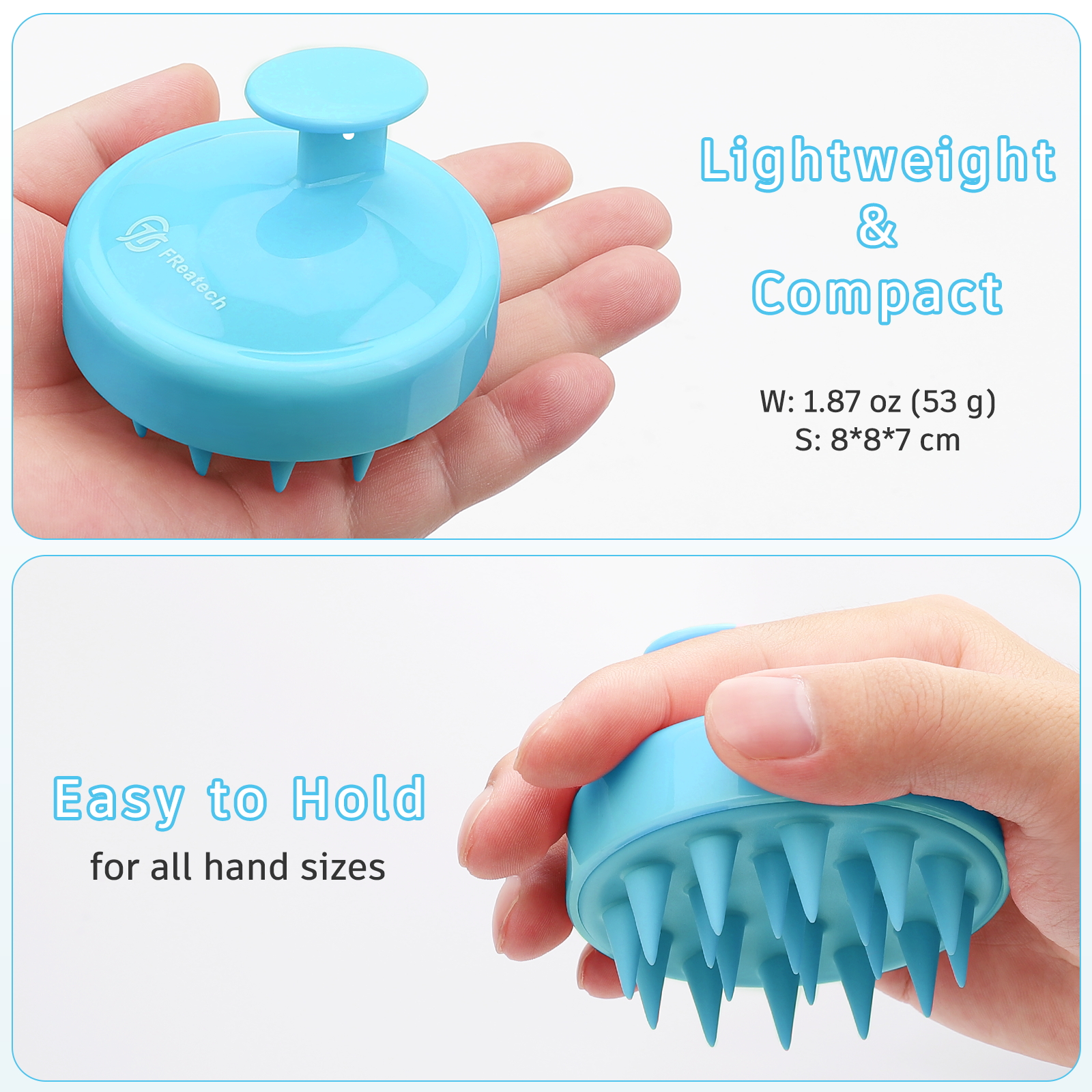 FREATECH Hair Scalp Massager Shampoo Brush, Shower Hair Brush with Long