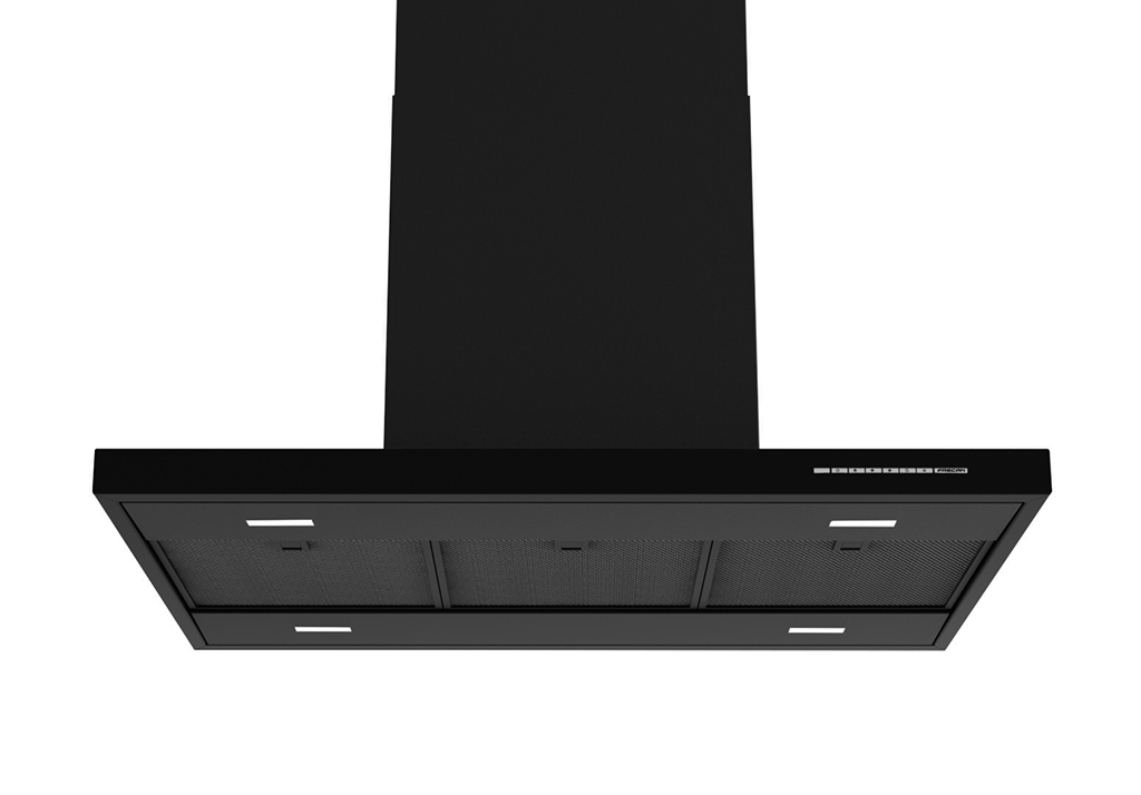 White & Black islandmount range hood Frecan