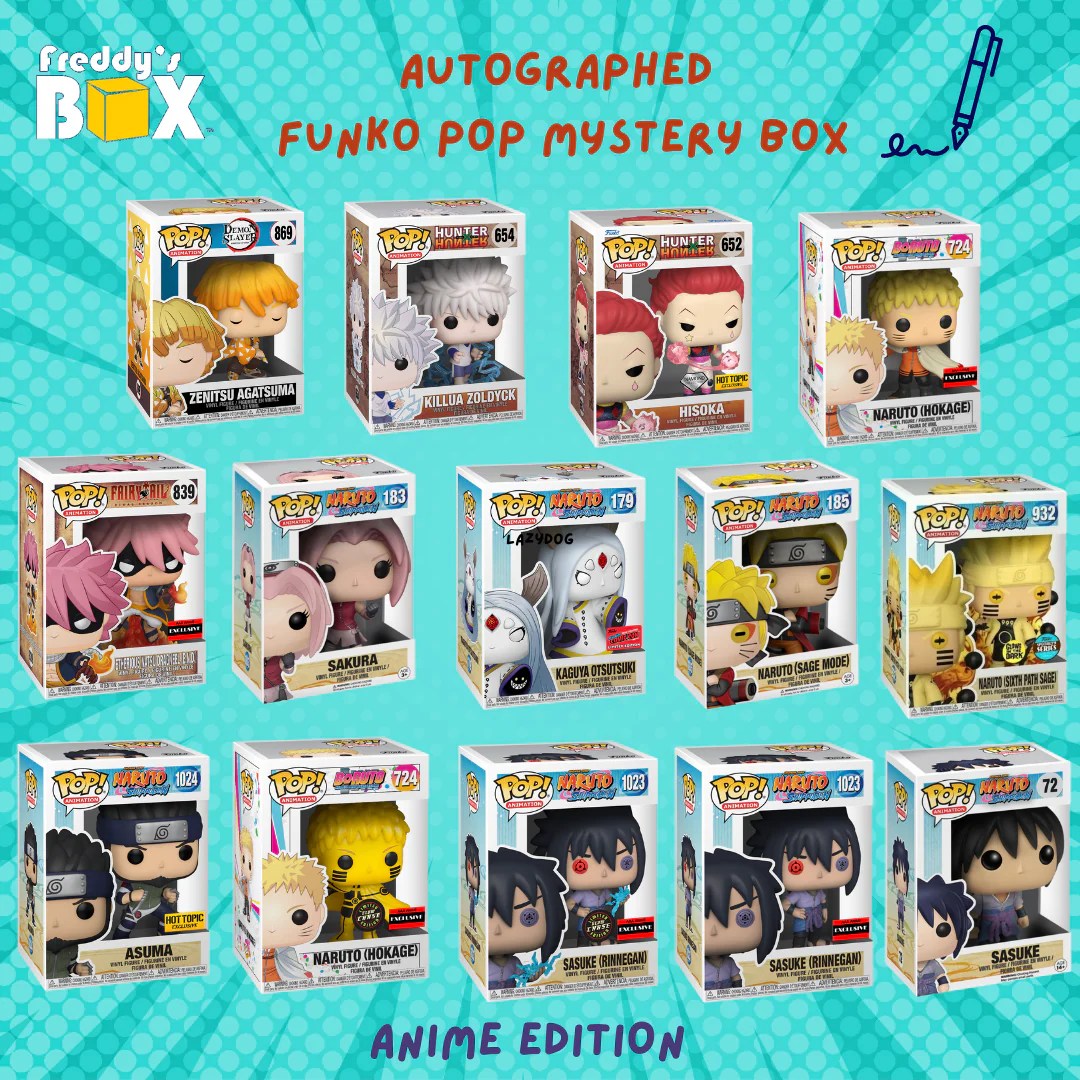 Autographed Funko Pop! Box [Anime Edition] COA Certification by JSA