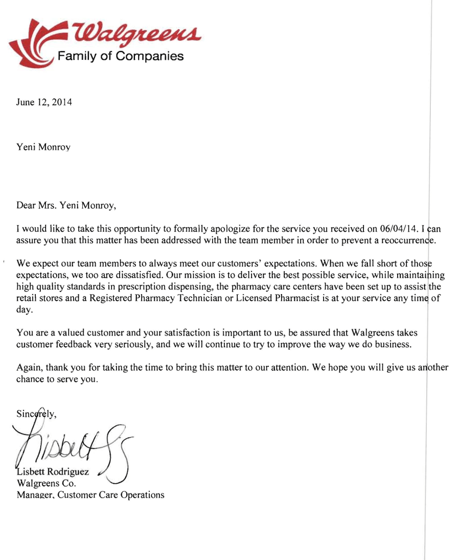 Walgreens Attempts an Apology Fred Posner
