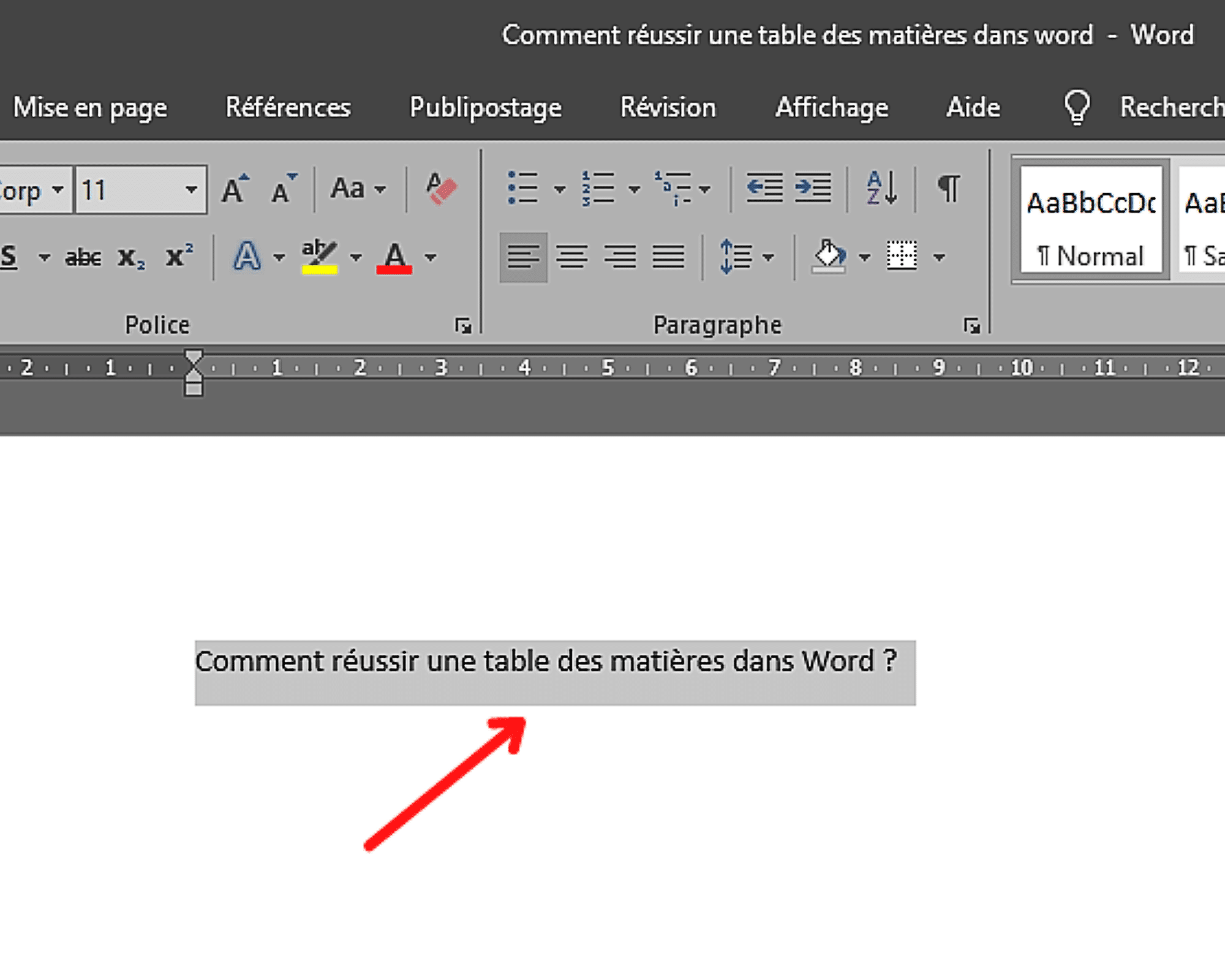 Comment réussir une table des matières dans Word
