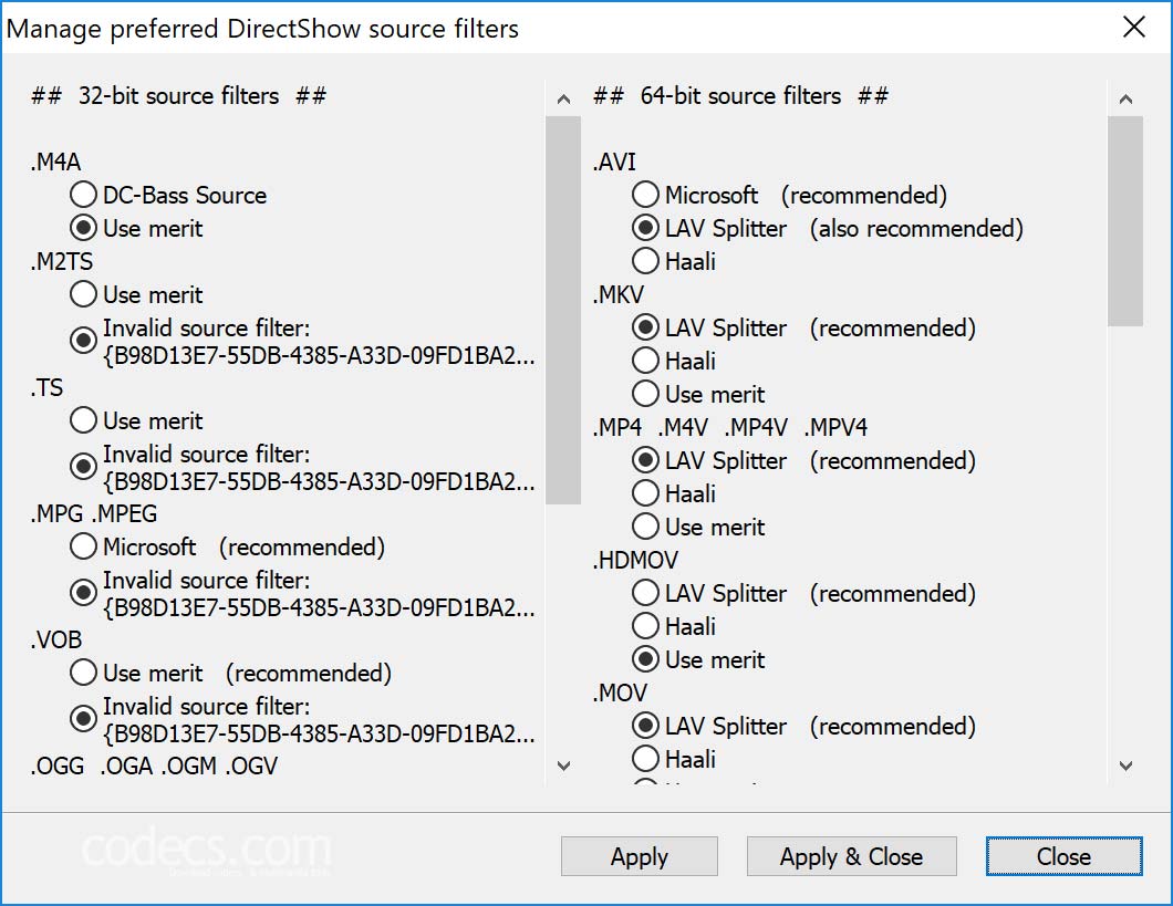 Screenshots for Codec Tweak Tool 6.7.3