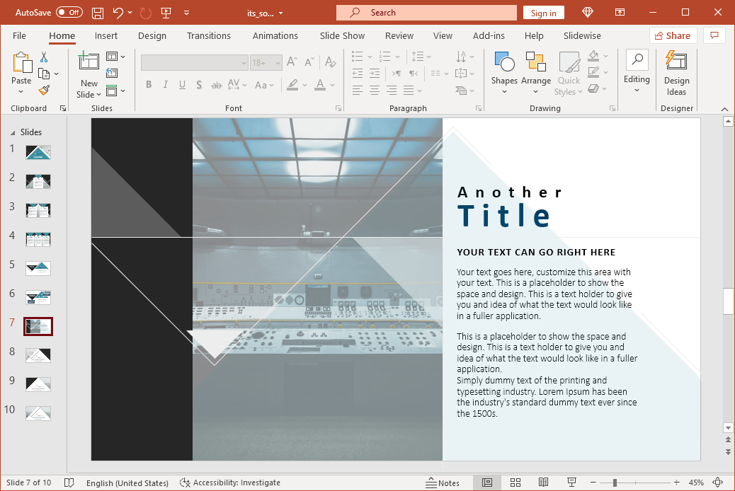 Picture slides with text FPPT