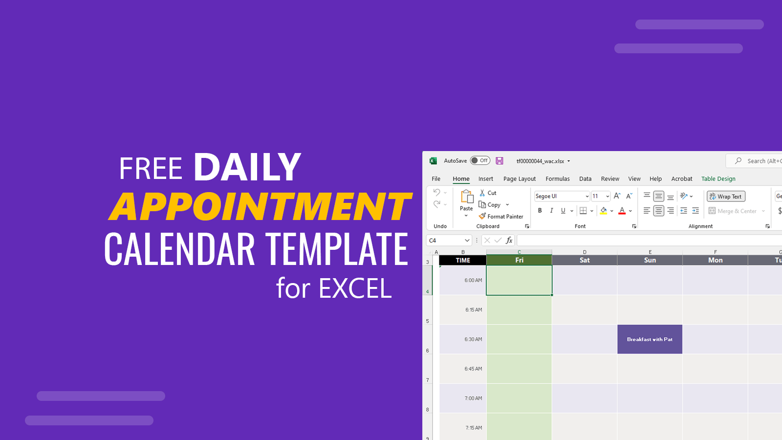 freedailyappointmentcalendartemplateforexcel FPPT