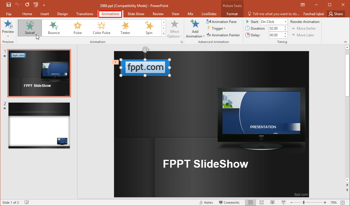 Add Animations to Slide Objects in PowerPoint FPPT