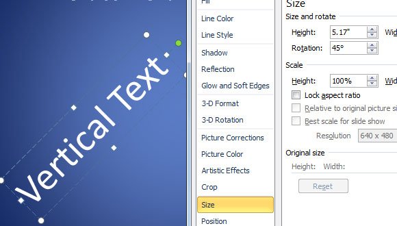 Vertical Text in PowerPoint 2010