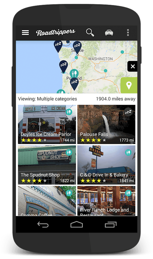Roadtrippers Trip Planner Android App Review
