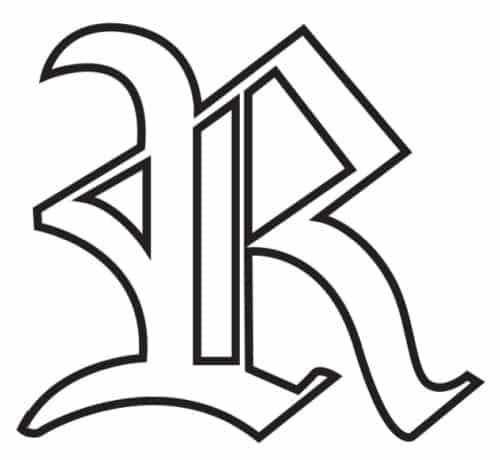 Free Printable Alphabet Letters: Gothic Calligraphy Capital R