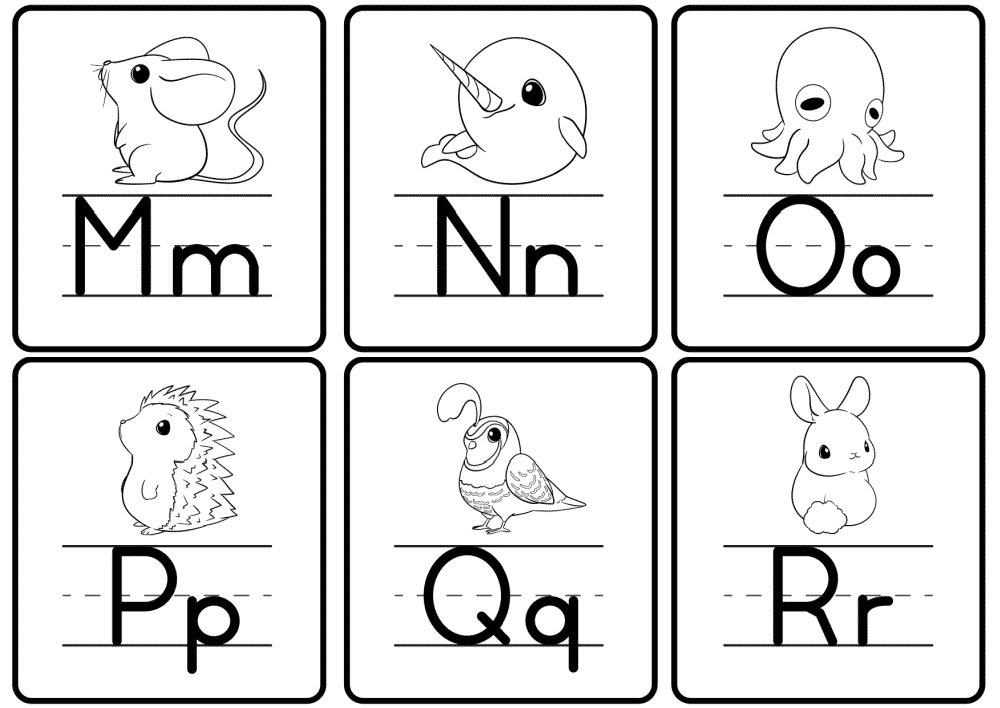 Alphabet Flashcards Printable Colouring Sheets Instant, 45 OFF